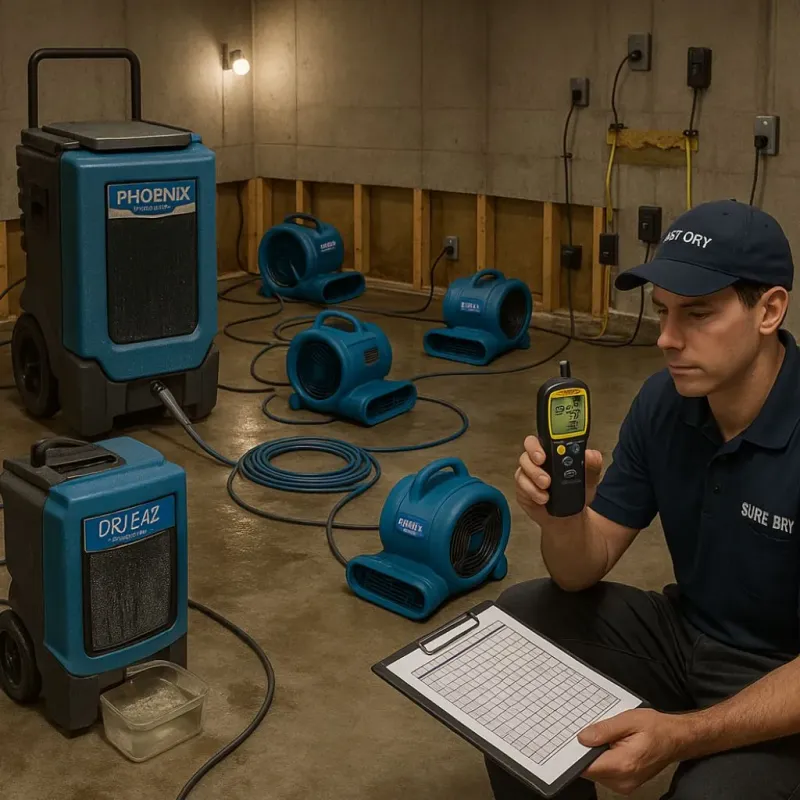 Structural Drying and Dehumidification process in Kettleman City, CA